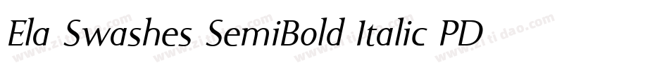 Ela Swashes SemiBold Italic PDF字体转换